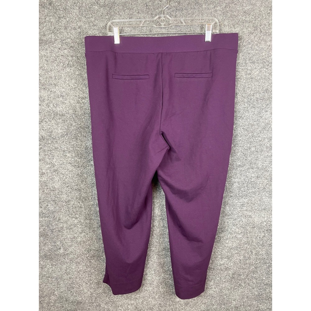 Torrid Ankle Pants Womens 2 Purple Excellent Stretch Pull On Side Slit Career - Picture 5 of 10